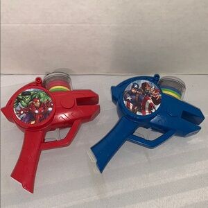 Superhero Themed Red and Blue Toy Blasters